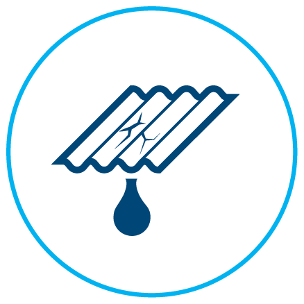 Roof and rainwater disposal icon